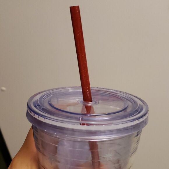 starbucks 2012 Holiday Christmas Sparkly Straw 12 oz cold cup fox - Picture 3 of 4